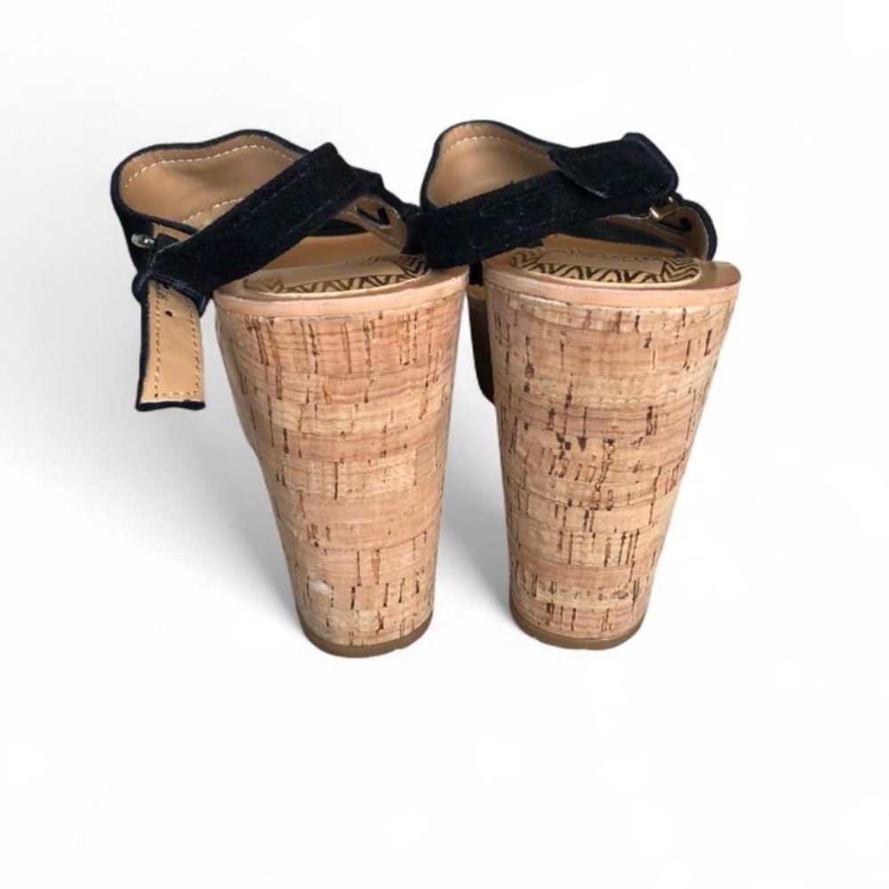 NWT Dulce Vita Rachel Black Suede Cork Platform Sandals Size 7 - Picture 8 of 12